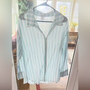 Wild Fable Teal Striped Button Down Shirt